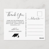 FOTO Modern Simple Eleganter Abschluss Vielen Dank Postkarte (Rückseite)