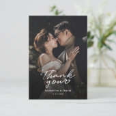 Foto Modern Wedding Dankeschön Card (Stehend Vorderseite)