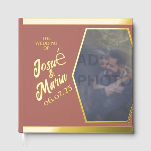 Foto Modern Wedding Foil Gästebuch hinzufügen (Vorderseite)