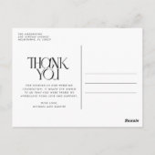 Foto Modern Wedding Vielen Dank Postkarte (Rückseite)