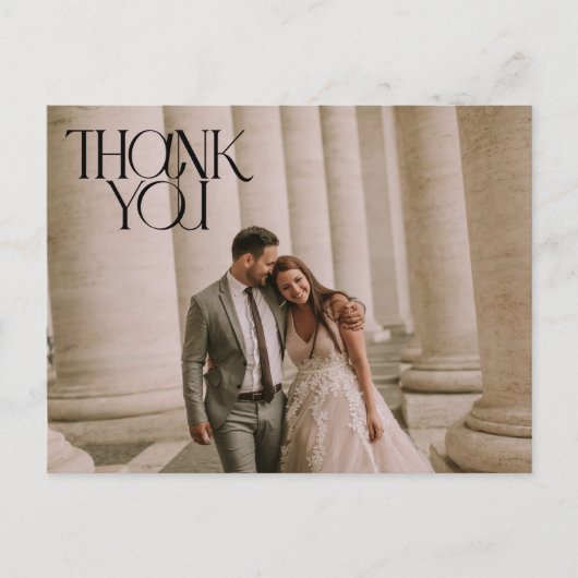 Foto Modern Wedding Vielen Dank Postkarte (Vorderseite)
