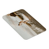 Foto Modern Wh Typografie Hochzeitsankündigung Magnet (Rechte Seite)