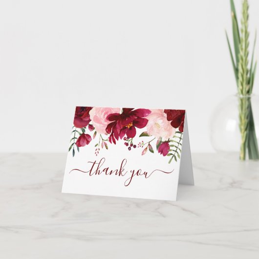 Foto Moderne Aquarellblütendusche Kinderdusche Dan Dankeskarte (Vorderseite)