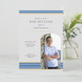 Foto Moderne Bar Mitzvah Einladung (Stehend Vorderseite)
