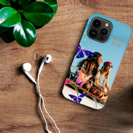 Foto Moderne Besties Glitzer Schmetterling Violet Case-Mate iPhone 14 Pro Max Hülle