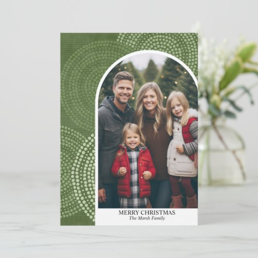 Foto Moderne Bogen Frohe Weihnachten Abstrakte Kre (Stehend Vorderseite)