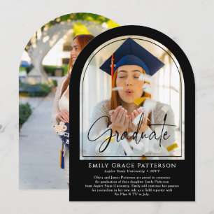 Foto Moderne Bogenschrift Abschluss Ankündigung