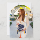 Foto Moderne Bogenschrift Abschluss Ankündigung (Rückseite)