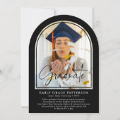 Foto Moderne Bogenschrift Abschluss Ankündigung (Vorderseite)