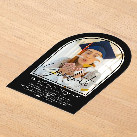 Foto Moderne Bogenschrift Abschluss Ankündigung (Ablage )