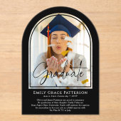 Foto Moderne Bogenschrift Abschluss Ankündigung (Vorderseite)