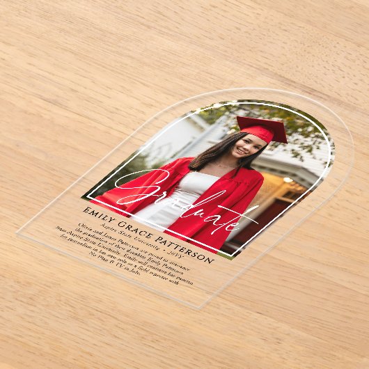 Foto Moderne Bogenschrift Abschluss Ankündigung (Ablage )