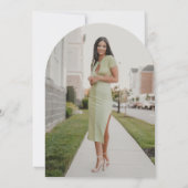 Foto Moderne Bogenschrift Abschluss Ankündigung (Rückseite)