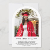 Foto Moderne Bogenschrift Abschluss Ankündigung (Vorderseite)