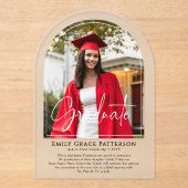 Foto Moderne Bogenschrift Abschluss Ankündigung (Vorderseite)