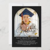 Foto Moderne Bogenschrift Abschluss Ankündigung (Vorderseite)