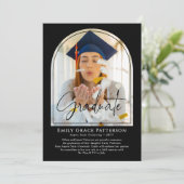 Foto Moderne Bogenschrift Abschluss Ankündigung (Stehend Vorderseite)