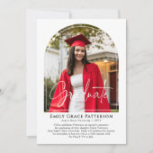 Foto Moderne Bogenschrift Abschluss Ankündigung (Vorderseite)