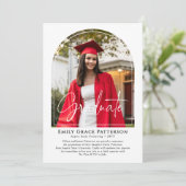 Foto Moderne Bogenschrift Abschluss Ankündigung (Stehend Vorderseite)