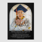 Foto Moderne Bogenschrift Abschluss Ankündigung (Vorderseite)