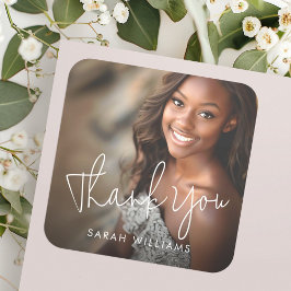 Foto Moderne Drehbuch Abschluss Vielen Dank Quadratischer Aufkleber