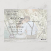 Foto Moderne, elegante Hochzeit Save the Date Postkarte (Rückseite)