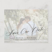 Foto Moderne, elegante Hochzeit Save the Date Postkarte (Vorderseite)