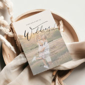 Foto Moderne, elegante Kalligraphie Hochzeit Einladung