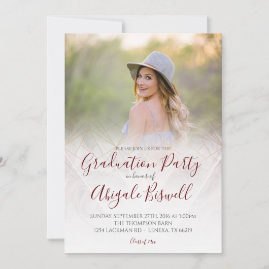 Foto-moderne geometrische einladung (Vorderseite)