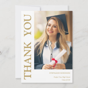 Foto Moderne Gold-Schrift Graduierungs-Dankeschön  Dankeskarte