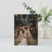 Foto Moderne Handschrift Typografie Vielen Dank Postkarte (Stehend Vorderseite)