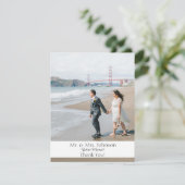 Foto Moderne Hochzeit Dankeschön Karte - Niedriger (Stehend Vorderseite)