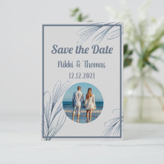 Foto Moderne Hochzeit Save the Date elegant (Stehend Vorderseite)