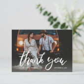 Foto Moderne Kalligrafie - Handschrift 2 Dankeskarte (Stehend Vorderseite)