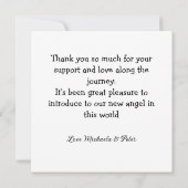 Foto Moderne Mindest-Geburtsankündigungskarte Ankündigung (Rückseite)