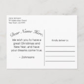 Foto Moderne Minimalistisch frohe Weihnachtsgrüße Ankündigungspostkarte (Rückseite)