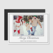 Foto Moderne Minimalistisch frohe Weihnachtsgrüße Magnetkarte (Vorne/Hinten)