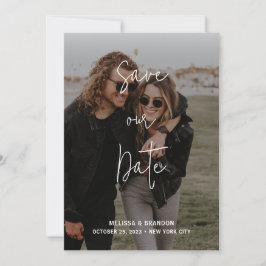 Foto Moderne schicke Pastel Pink Gold Script Hochz Save The Date