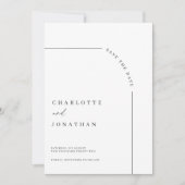 Foto Moderne Schwarz-Weiß-Hochzeit Save The Date (Vorderseite)