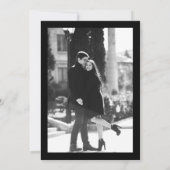 Foto Moderne Schwarze Flora Hochzeit Save The Date (Rückseite)