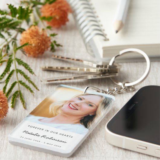 Foto | Moderne Skriptbeerdigung Keepake Schlüsselanhänger (Vorderseite rechts)