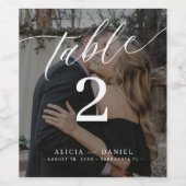 Foto Moderne Tischnummer in Schwarz/Weiß Weinetikett (Einzelnes Label)