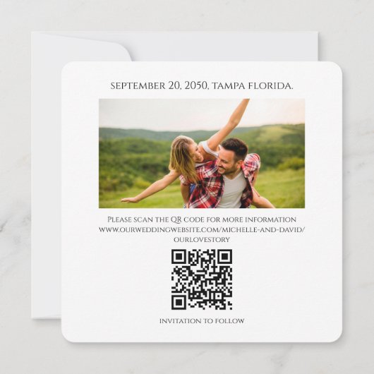 Foto Moderne Typografie - QR-Code Save the Date (Rückseite)