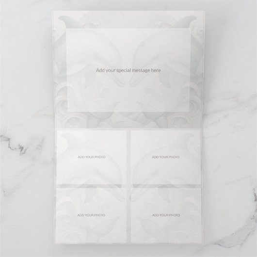 Foto Moderne Whimsy-Dolphin-Hochzeit Dankeskarte (Innenseite)