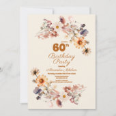 Foto Moderne Wildblume 60. Geburtstag Einladung (Vorderseite)