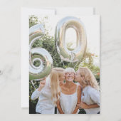 Foto Moderne Wildblume 60. Geburtstag Einladung (Rückseite)