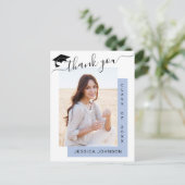 FOTO Moderner Eleganter Abschluss Danke Postcar Postkarte (Stehend Vorderseite)