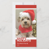 Foto - Moderner Farbblock Rotes Weihnachtsfest Feiertagskarte (Vorderseite)