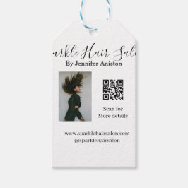 Foto Moderner Friseursalon Kleinunternehmen QR-Cod Geschenkanhänger