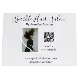 Foto Moderner Friseursalon Kleinunternehmen QR-Cod Große Geschenktüte